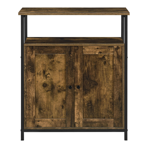 Přístavný stolek Aremark 79x60x30cm s policemi ve skříni tmavý dřevěný odstín [en.casa]