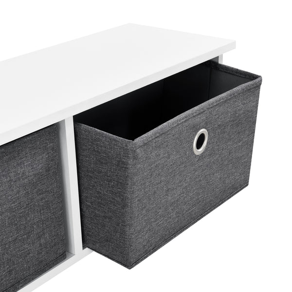 Nástěnná věšák Horsens s úložnými boxy 100x20x30cm Bílá/Šedá en.casa