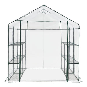 Skleník Grünau s policemi 200x200x220cm Transparentní [en.casa]