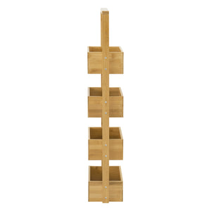 Koupelnový regál Bardu se 4 přihrádkami 28x16x88cm bambus [en.casa]