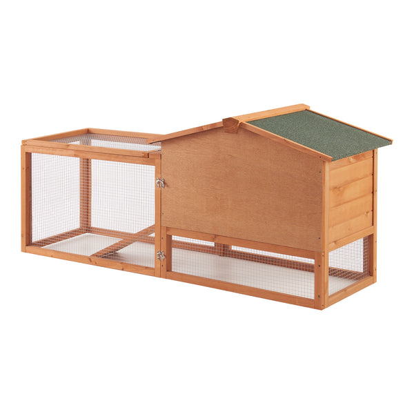 Klec pro králíky Oberursel 68x156x52cm ze smrkového dřeva [en.casa]