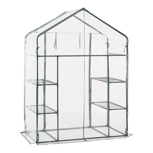 Skleník Hoorn s policemi 140x73x195cm Transparentní [en.casa]