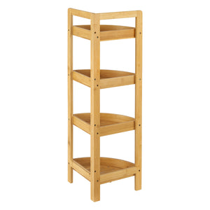 Bambus koupelnový regál Lestijärvi rohový regál se 4 policemi 80x23x23cm [en.casa]