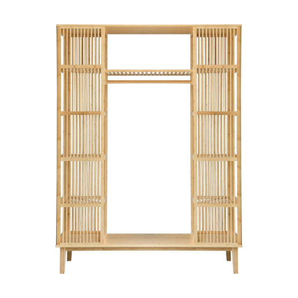 Stojan na oblečení z bambusu Hudiksvall 185x140x45cm [en.casa]