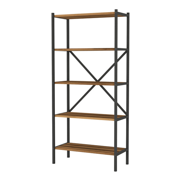 Kuchyňský regál Tomelilla 160x66x34 cm ořech/antracit [en.casa]