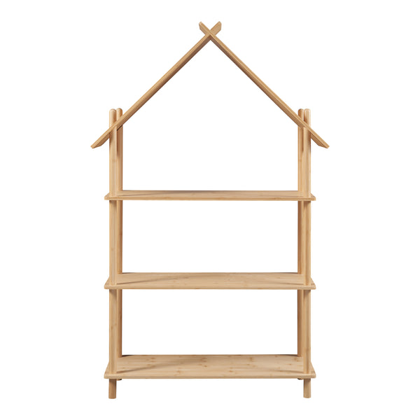 Dětský regál Hamarøy bambus v designu domu 137x90x30cm [en.casa]