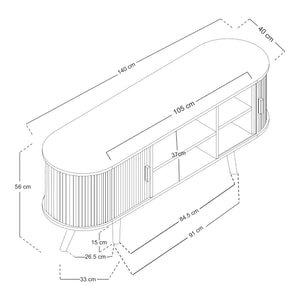 Sideboard Nordkapp se 2 dveřmi [en.casa]
