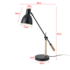 Stolní lampa Watford černá / barva dřeva [lux.pro]