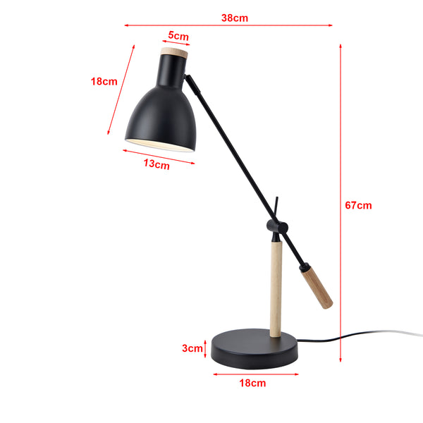 Stolní lampa Watford černá / barva dřeva [lux.pro]