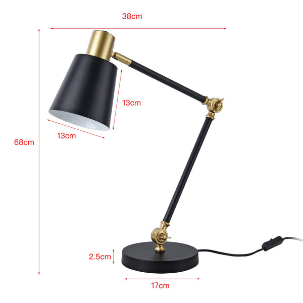 Stolní lampa Abergele Černá / Zlatá [lux.pro]