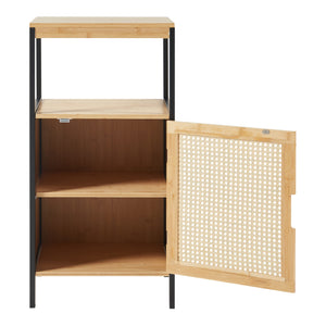 Koupelnová skříňka Tervola 80x40x35cm Bambus Černá [en.casa]