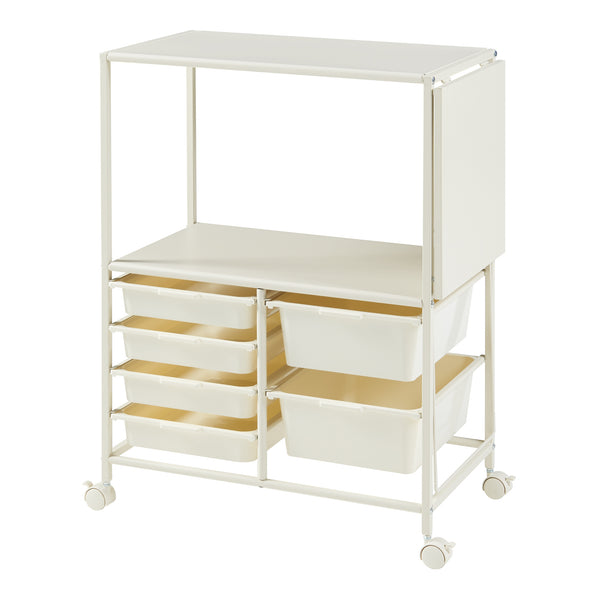 Pojízdný vozík Sørfold s boxy 100x37x85cm bílý [en.casa]