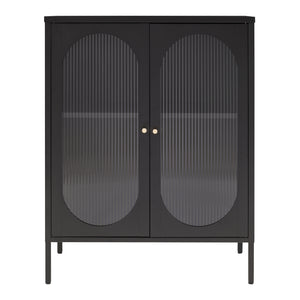 Sideboard Karlskrona 102x80x40 cm Černá, matná [en.casa]