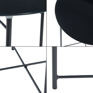 Odkládací stolek Ödeshög s skleněnou deskou 45xØ42cm Černý [en.casa]