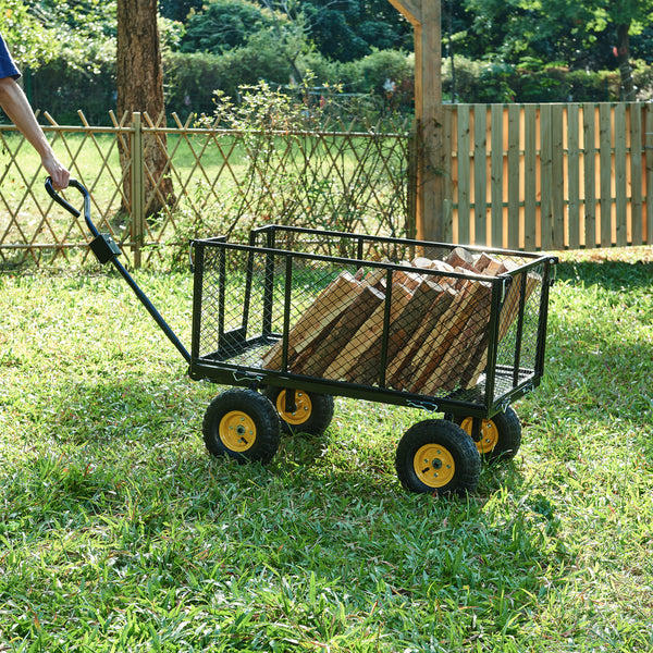 Bollerwagen Corropoli 112x51 cm max. 550kg Černá/Žlutá [pro.tec]