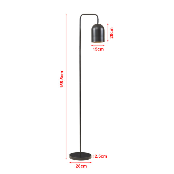 Stojací lampa Barnard kov 159 cm černá [lux.pro]