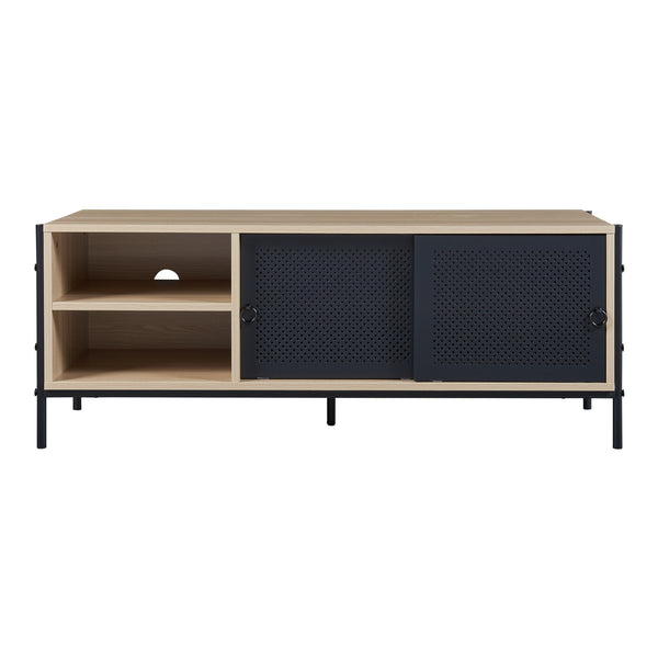 TV skříňka Tysnes 120x40x45 cm dubový dekor/černá [en.casa]