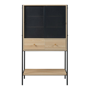 Přístavný skříň Tysnes 140x80x40 cm Černá/Dub [en.casa]