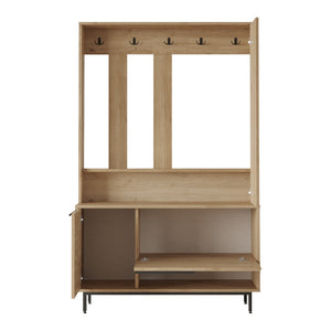 Kompaktní předsíň Kvænangen 78x112x36 cm dub/optika ratanu [en.casa]