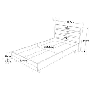 Jednolůžko Kvænangen 100x200 cm dubový-/ratanový vzhled [en.casa]