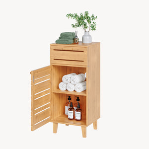 Koupelnová skříňka Epind 75x33x30 cm bambus přírodní [en.casa]