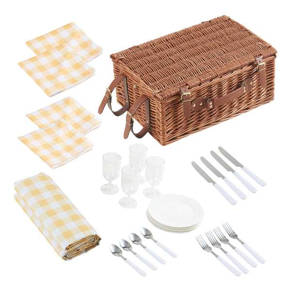 Piknikový koš Brindisi pro 4 osoby Kompletní sada [casa.pro]