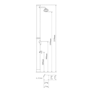 Solární sprcha Frerievn s nožní sprchou 215 cm 18L  [casa.pro]