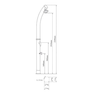 Solární sprcha Kebomi 216 cm 18 L [casa.pro]