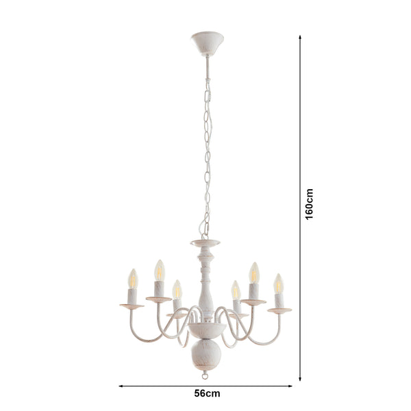Lustr Berkeley kovový vintage-bílý [lux.pro]