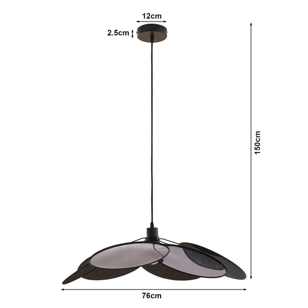 Závěsné svítidlo Blackwood kov/textil černá [lux.pro]