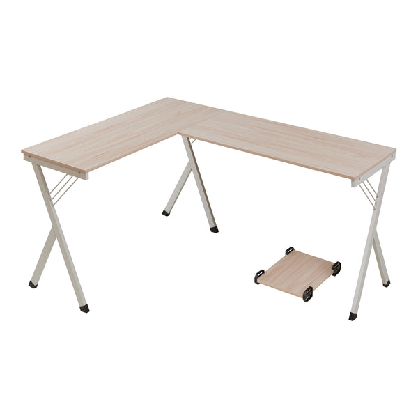 Psací stůl Tarielarg s PC stojanem ve tvaru L 158x120x75 cm dubový dekor [en.casa]