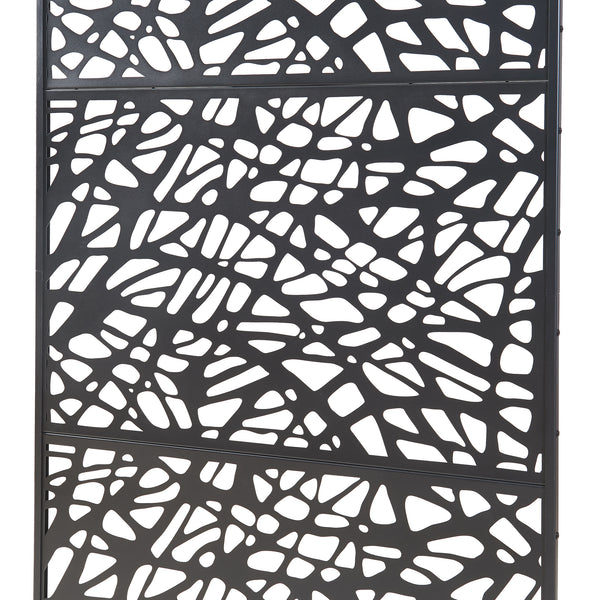 Vnitřní příčka Poskind ocel 200x100x50 cm černá [casa.pro]