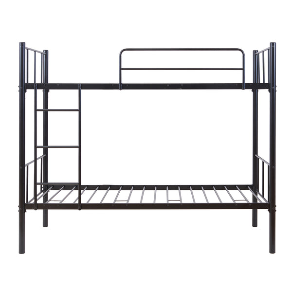 Patrová postel z kovu Berimma 90x200 cm černá [en.casa]