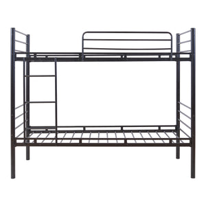 Kovová patrová postel Bevapis 90x200 cm černá [en.casa]