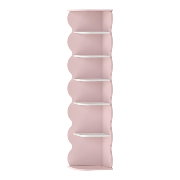 Dětský rohový regál Vestnes 108x27x27 cm Cotton Candy/Bílá [en.casa]