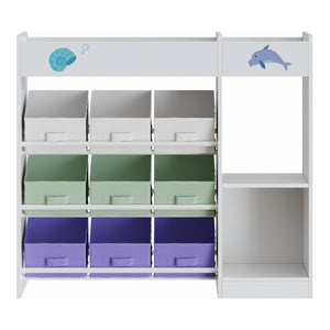 Dětský regál Farusa 80x90x30 cm Aqua Dream motiv [en.casa]