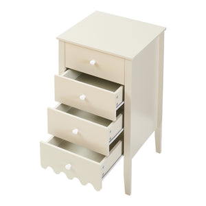 Komoda Luspoo se 4 zásuvkami 82x40x40 cm krémově bílá [en.casa]