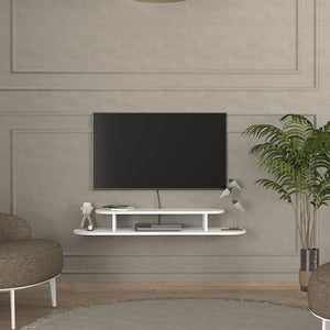 TV závěsný lowboard Targema 120x30x16 cm bílý [en.casa]