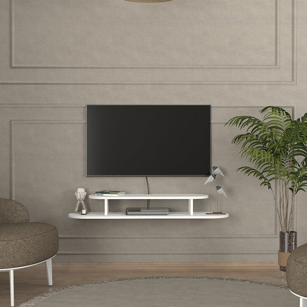 TV závěsný lowboard Targema 120x30x16 cm bílý [en.casa]