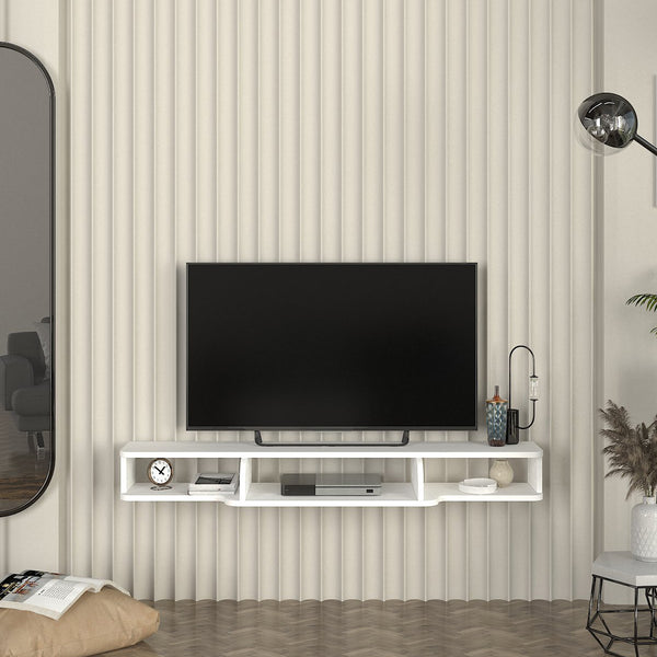 TV závěsná komoda Aar 135x30x16 cm bílá [en.casa]