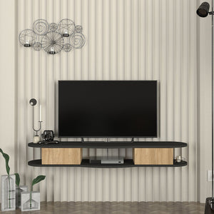 TV závěsný lowboard Nyskiri 150x35x19 cm antracit/dubový dekor [en.casa]