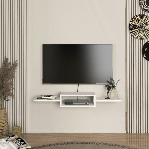 TV závěsná skříňka Tar 115x30x16 cm bílá [en.casa]