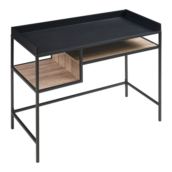 Psací stůl Belana 100x43x82 cm Černá/Dubový dekor [en.casa]