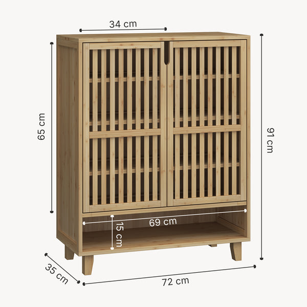 Botník Sirgerg 91x72x35 cm bambus přírodní [en.casa]