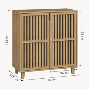 Přístavný skříň Sirgerg 77x72x33 cm bambus přírodní [en.casa]