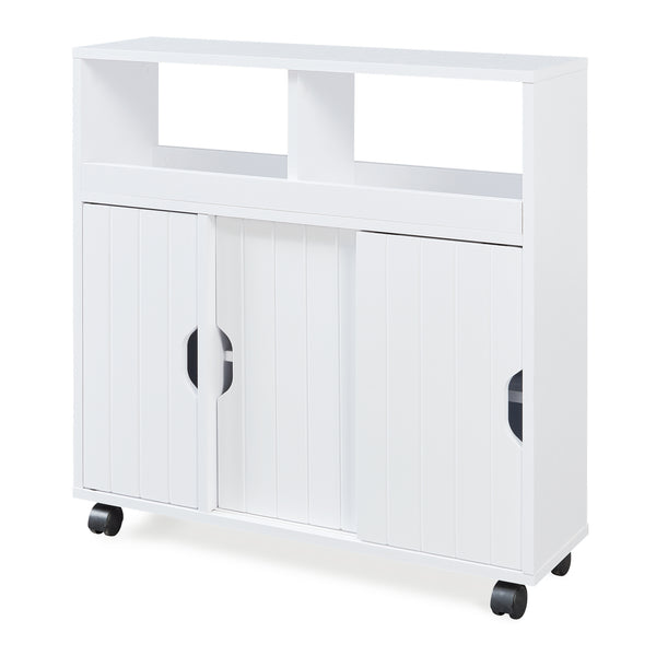 Přístavný skříň na kolečkách Fadeskimma 72x70x20 cm Bílá [en.casa]