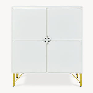 Sideboard Reyri 90x80x35 cm Bílá/Zlatá [en.casa]