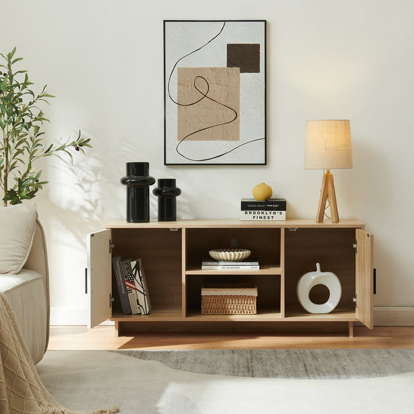 Televizní skříňka Kenta 120x39x52 cm Sonoma dubová optika/bílá [en.casa]