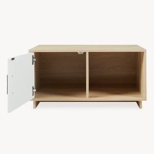 Konferenční stolek Kenta 80x45x40 cm Sonoma dubová optika/bílá [en.casa]