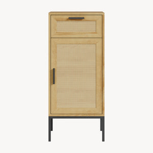 Koupelnová skříňka Marhasa 92x40x30 cm dubový dekor/černá [en.casa]